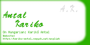 antal kariko business card