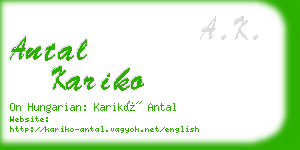 antal kariko business card